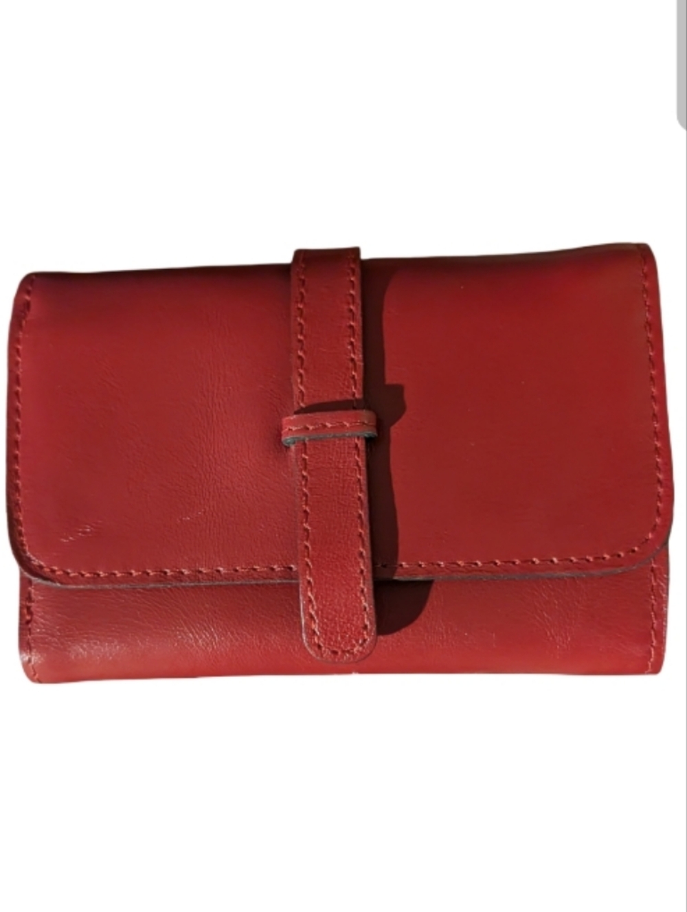 Patricia Nash Perla in Berry Red Tri-fold Italian Leather Wallet